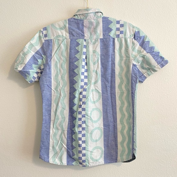 Vans Otw Kitu Print Button Down Geometric Ocean Colors Mens Size Medium Pastel - Picture 5 of 12